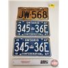 Image 1 : Ontario Lic Plates (3): - 1934 (5-1/2" x 12") - 1967 Confederation (Pair) (6" x 12")