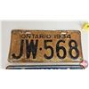 Image 2 : Ontario Lic Plates (3): - 1934 (5-1/2" x 12") - 1967 Confederation (Pair) (6" x 12")