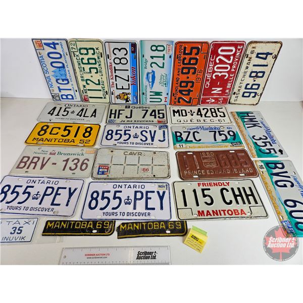 Lic Plate Collection (24) : Variety (Canada) (See Pictures for Styles / Types / Varieties / Years)