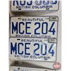 Image 3 : British Columbia Lic Plates (22) : 1960's-70's + (All Matching Sets) (See Pictures for Styles / Type