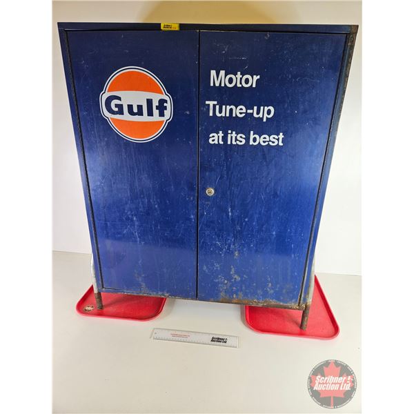 GULF Service Station Cabinet (No Key) (39"H x 31"W x 13-1/2"D)