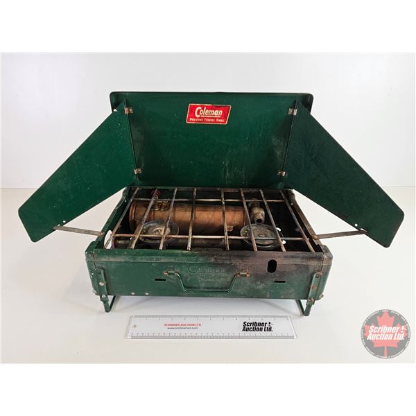 Coleman Camp Stove : Model 4M (Closed Measures: 5"H x 17-1/2"W x 12"D)