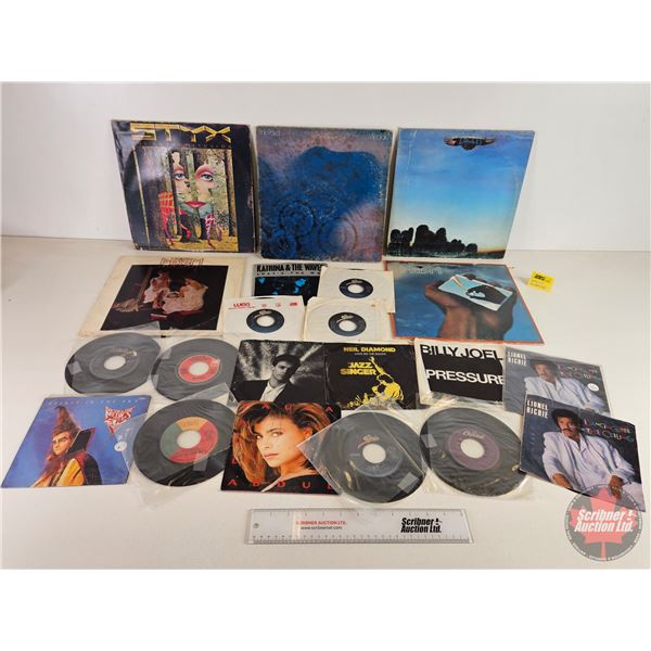 Album Collection (45's & LP's) - (16) Forty-Fives (Incl. Lionel Ritchie; Rick Astley; Billy Joel; Mi