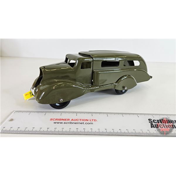 Vintage Pressed Steel Toy (Painted / Mid-Restoration) (4"H x 3-1/2"W x 11-3/4"L)