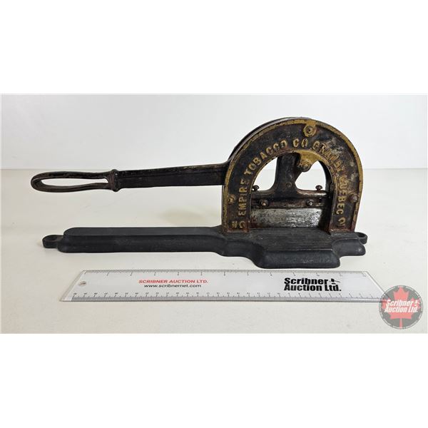 Antique Tobacco Cutter "No. 2 Empire Tobacco Co. Granby Quebec" (Cast Iron) (6-1/2"H x 17"W x 4"D)