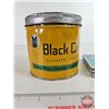 Image 2 : Black Cat Tins (2): - Cigarette Tin (1/2"H x 6"W x 4-1/2"D) - Tobacco Tin (4-1/4"H x 4-1/2"Dia)
