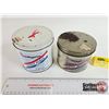 Image 2 : Daily Mail Tobacco Tins (2)  (Largest Measures: 4-1/4"H x 4-1/2"Dia)