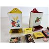 Image 2 : Matchbox Holders (2) & Sweet Caporal Pins (5) & Matchboxes  (Matchbox Holders each Measures : 6"H x 