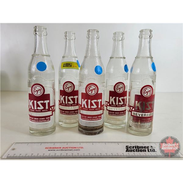 KIST Bottles (Clear) (5) (White/Red ACL) (All Measure: 9-1/4"H)