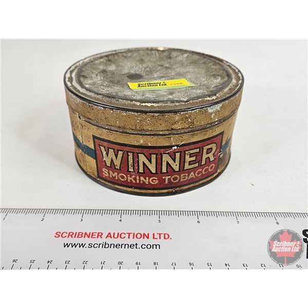 Winner Tobacco Tin (2-3/4"H x 5-1/2"Dia)