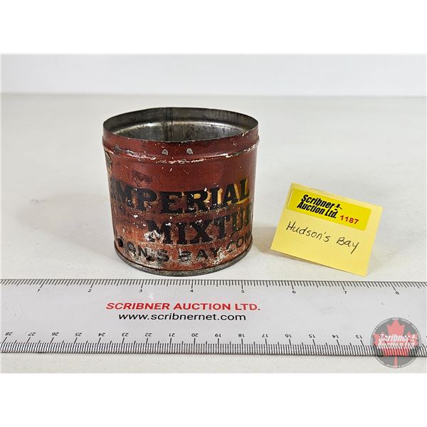 Hudson's Bay Imperial Mixture Tobacco Tin (3"H x 3-1/2"Dia) (Note: Holes)