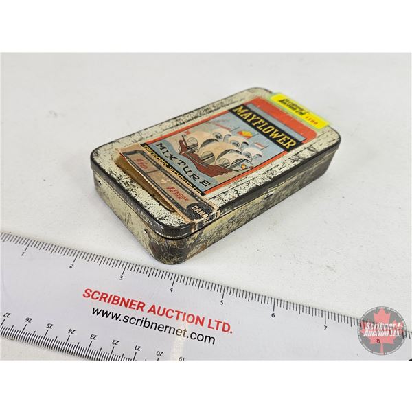 MAYFLOWER Tobacco Tin (Paper Label) (1"H x 3-1/4"W x 5-3/4"D)