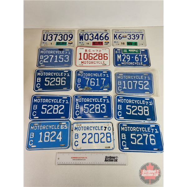 BC Motorcycle Lic Plates (15) (8"x 5-1/4")