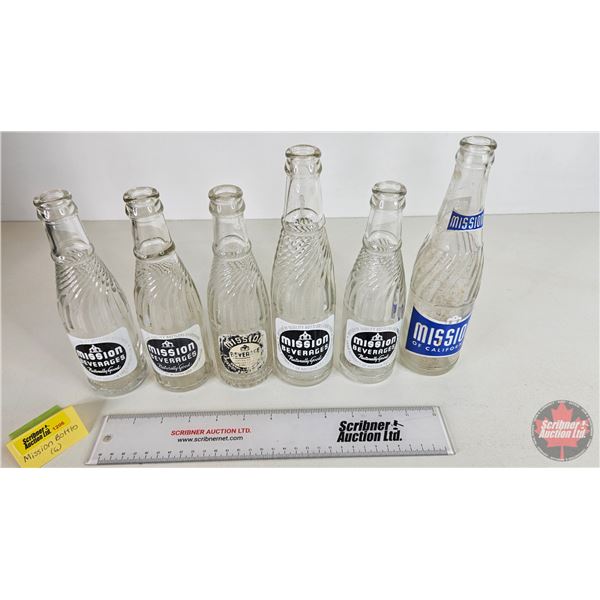 MISSION Bottles (6) (Blue/White ACL (1) & Black/White ACL (5)) (Tallest Measures : 9-1/2"H)
