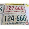 Image 4 : License Plates (6) : Saskatchewan (5) & Alberta "666" (6" x 12")