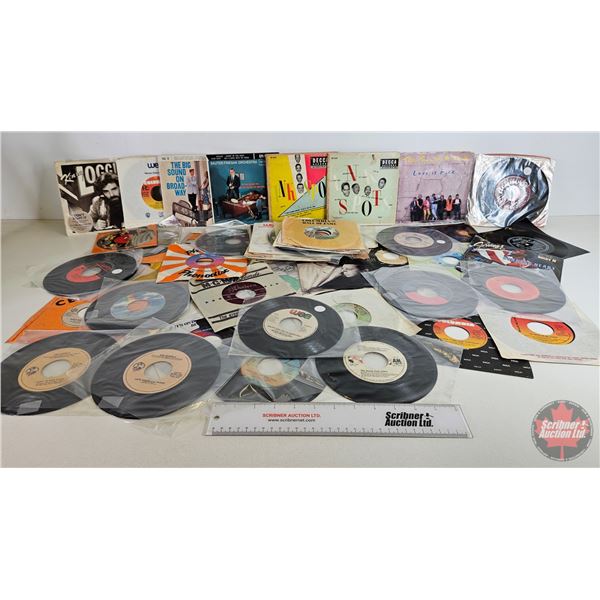 Collection of Forty Five's (62) Including Survivor; Johny Norton; Eddy Rabbitt; Tears for Fears; MAD