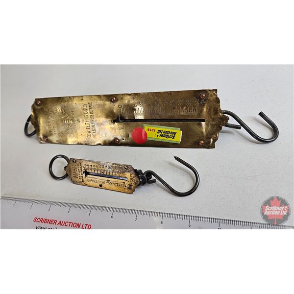 Hanging Scales (2) : Salter Pocket Scale & Ketchum's Improved "Cow Testing Only" Scale (Largest Meas
