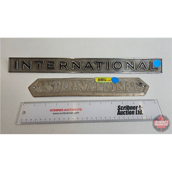 INTERNATIONAL Vehicle Emblems (2)  (Largest Measures : 16"L)