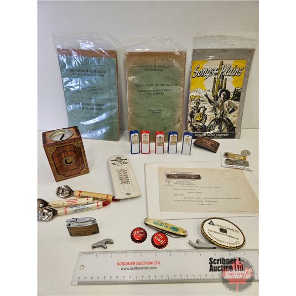 Collector Combo : ESSO S&P Shakers, Calgary Police Tie Clips, A Safe Bank, Tree Planting for AB SK &
