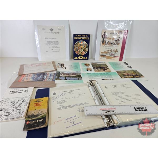 Ephemera (1940's & 50's) : Calgary, Banff, Lake Louise Booklets; 1942 Almanac; Form Letters from Pro