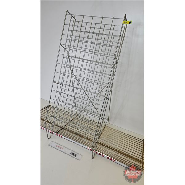 Bottle Rack (Foldable) c/w Canada Dry Wire Shelf (Rack Measures : 43"H x 17-1/2"W) (Shelf Measures :