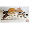 Image 1 : Vintage Carpenters Group : Incl. - Hand Brace Drill - Wooden Protractors - Square - Folding Wooden R