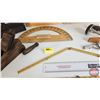 Image 4 : Vintage Carpenters Group : Incl. - Hand Brace Drill - Wooden Protractors - Square - Folding Wooden R