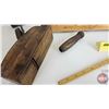 Image 6 : Vintage Carpenters Group : Incl. - Hand Brace Drill - Wooden Protractors - Square - Folding Wooden R