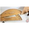 Image 9 : Vintage Carpenters Group : Incl. - Hand Brace Drill - Wooden Protractors - Square - Folding Wooden R