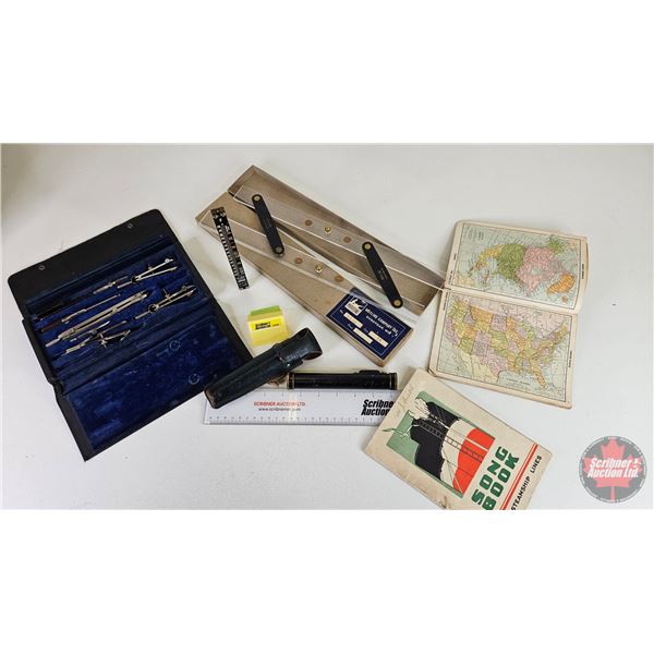 Cartographer & Engineer Combo : Inc. - Compass Set - Transit Hand Sight Level - CNR Standard Track T