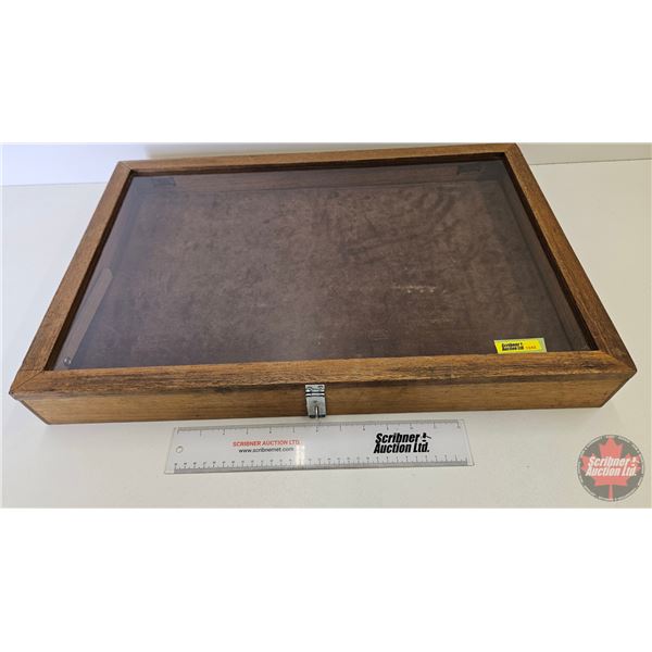 Counter Top Display Case : Glass Flip Top (Made By Fred Hart) (Measures : 3"H x 24"W x 16-1/4"D)