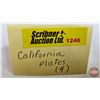Image 7 : License Plates (4) : California  - 1934 - 1938 - 1963 - 1971 (Largest Measures : 6-1/4"H x 14"W)