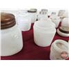Image 2 : Milk Glass Jars (22) (Tallest Measures : 3-3/4"H)