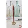 Image 6 : Medicine Bottles (8) w/ Graduated Cylinder & Volumetric Flask (Tallest Bottle Measures : 10-1/4"H)