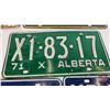 Image 5 : License Plates (8) : Alberta (1960's - 1970's) (Measure : 6"H x 12"W)