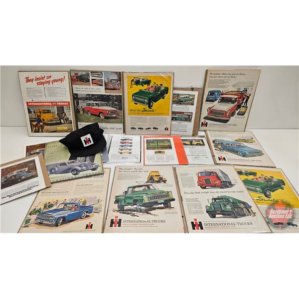 International Truck Ephemera Magazine Ads (21) w/ Cap (Mostly 1960s)