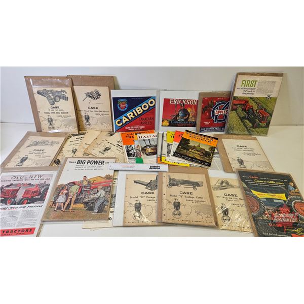 Variety of Ephemera :  - Tractor Magazine Ads (5) - Model Train Booklets (12) - Fruit Crate Labels (
