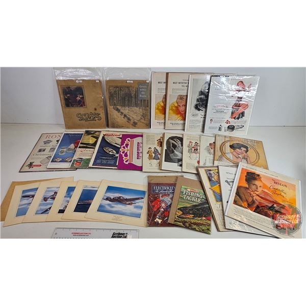 Vintage Magazine Ads (25+) (Variety) + Scrap Books (1940's)