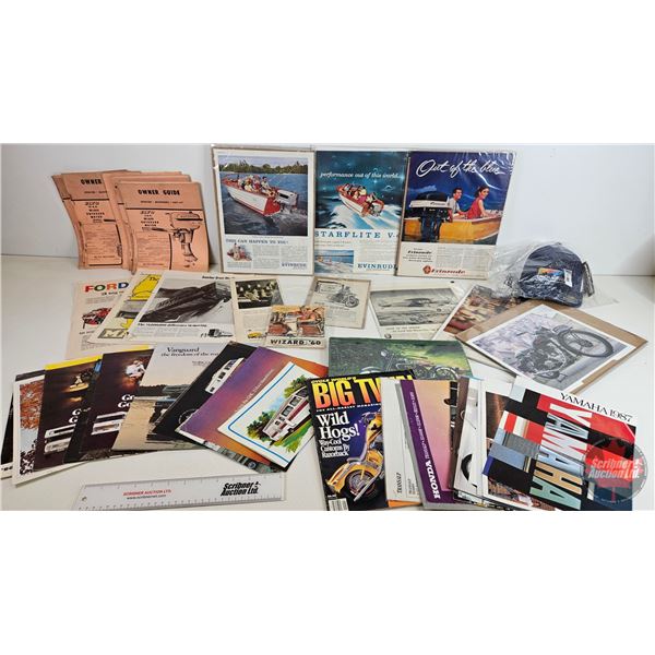 Vintage Collector Combo (RV / Motorhome / Motorcycle / Boat / Etc!) : Magazine Ads; Cap; Variety Eph