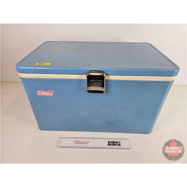 Vintage Coleman Cooler (Metal) (13"H x 22"W x 14"D)
