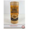 Image 2 : "David J. Dyson's" Cereal Coffee Substitute in Cardboard Canister (War Era) (8-3/8"H x 3-1/2"Dia)