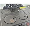 Image 12 : Antique Miniature Cast Iron Toy Stove "Crescent " w/Iron/Trivet/Lifter (11-1/2"H x 13-1/2"W x 7"D)