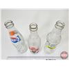 Image 6 : Bottles (3) (Clear) : - Pepsi-Cola - Calgary - Crush (Tallest Measures 9-1/2"H)