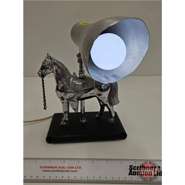 Retro Electric Horse Lamp (Nickel Plated) (11"H)