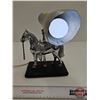 Image 1 : Retro Electric Horse Lamp (Nickel Plated) (11"H)
