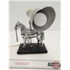 Image 2 : Retro Electric Horse Lamp (Nickel Plated) (11"H)