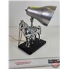 Image 3 : Retro Electric Horse Lamp (Nickel Plated) (11"H)