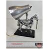 Image 5 : Retro Electric Horse Lamp (Nickel Plated) (11"H)