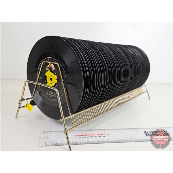 45's Collection in Wire Stand (60) : Incl. Porter Wagoner, Connie Francis, The Drifters, Ray Charles