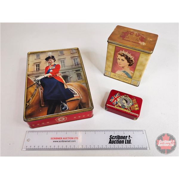 Monarchy Collector Combo ~ Tins (3) (Largest Measures: 2"H x 7-1/4"W x 10-1/4"D)